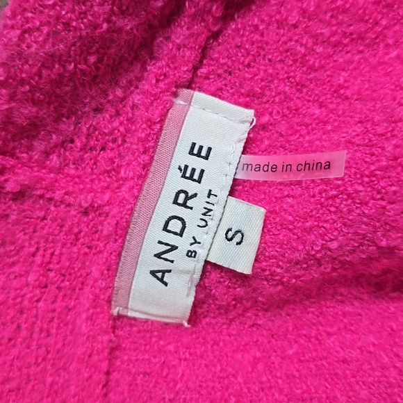 ANDREE BY UNIT Women's S Pink & Yellow Color Block Cardigan Sweater Long - Picture 5 of 7